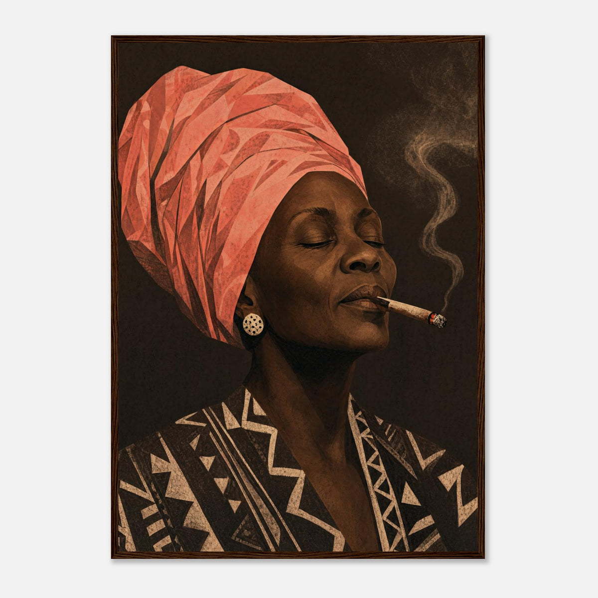 Mama | Souls Premium Wooden Framed - A1 (59.4 x 84.1  cm) / Dark Wood