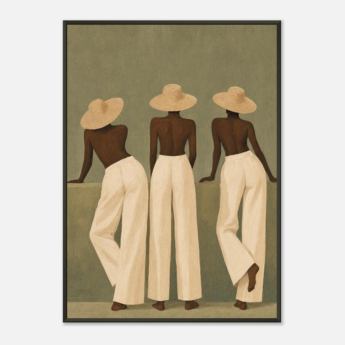 Three Straw Hats | Souls Premium Metal Framed - 50x70 cm / 20x28″