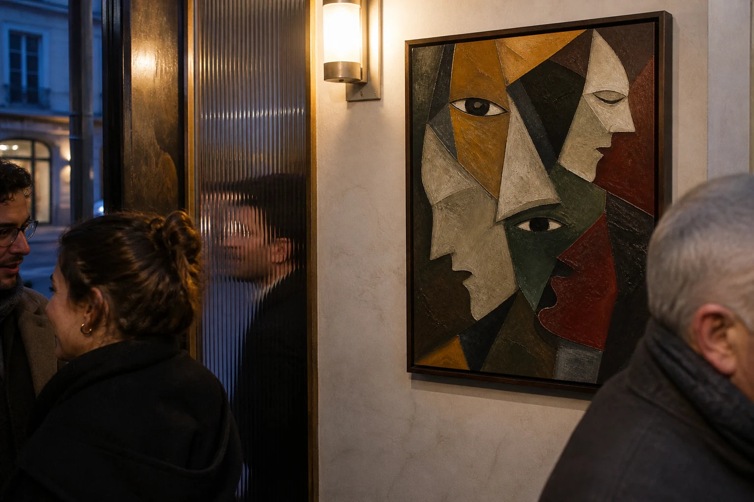 Four Profiles Canvas | Abstract Figure Abstract Wall Art